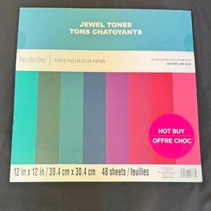 Recollections Jewel Tones textured card stock Paper Pad with Vibrant Colors new